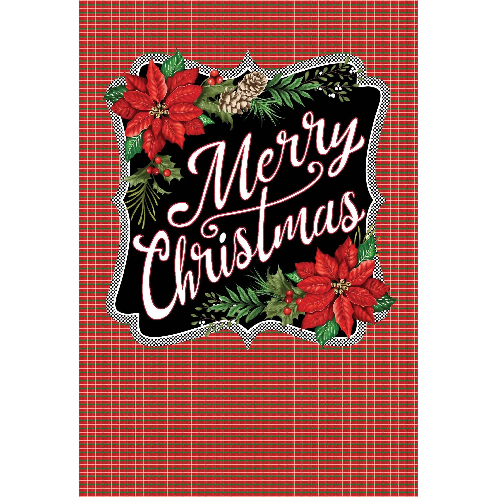 Pictura Merry Christmas Script holiday card with festive red and green design featuring elegant holiday message and seasonal decorations.
